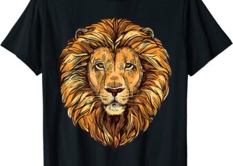 majestic lion head for women lion boy animal print face t shirt men