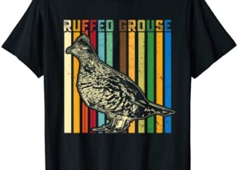 mens retro ruffed grouse bird hunting birding hobby gifts t shirt men