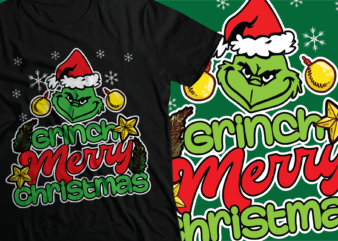 merry grinch christmas t-shirt design
