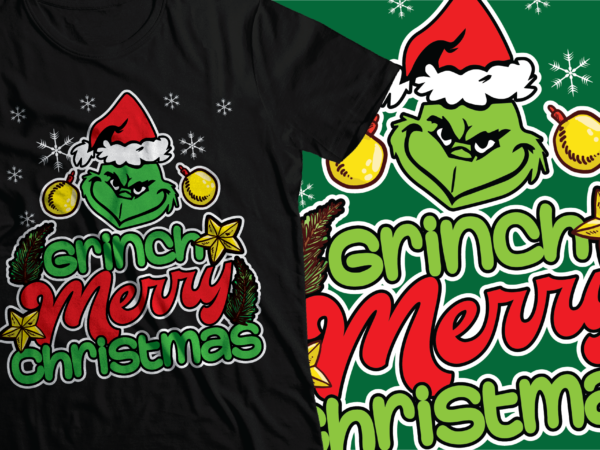 Merry grinch christmas t-shirt design