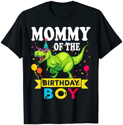 Mommy of the birthday boy t rex rawr dinosaur birthday boy t shirt men