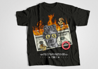 money on fire Urban Streetwear T-Shirt Design Bundle, Urban Streetstyle, Pop Culture, Urban Clothing, T-Shirt Print Design, Shirt Design, Retro Design