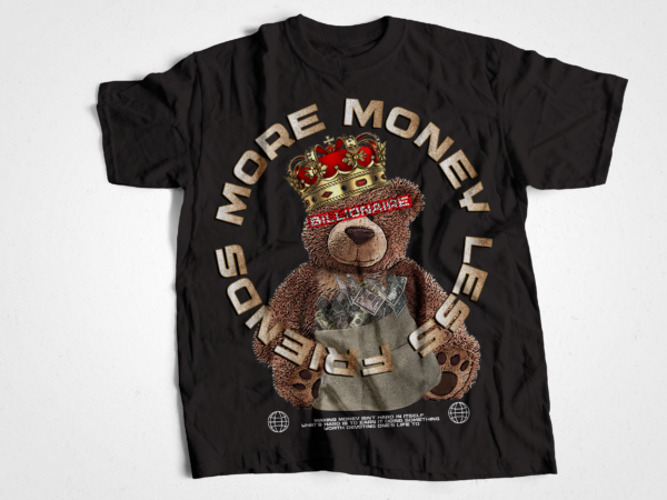Bear money bag streetwear design | streetwear t-shirts design