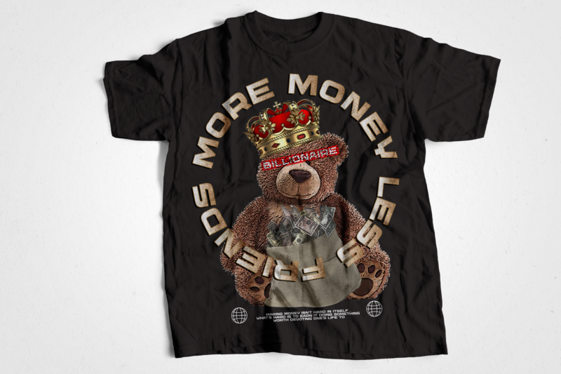 Bear money bag streetwear design | streetwear t-shirts design