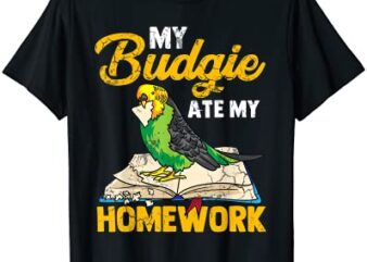 my budgie ate my homework budgerigar parakeet bird funny t shirt men