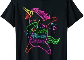 neon unicorn let39s glow crazy retro 80s group party squad t shirt men