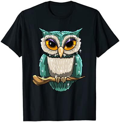 Owl branch cute night hooting animal bird lover gift t shirt men