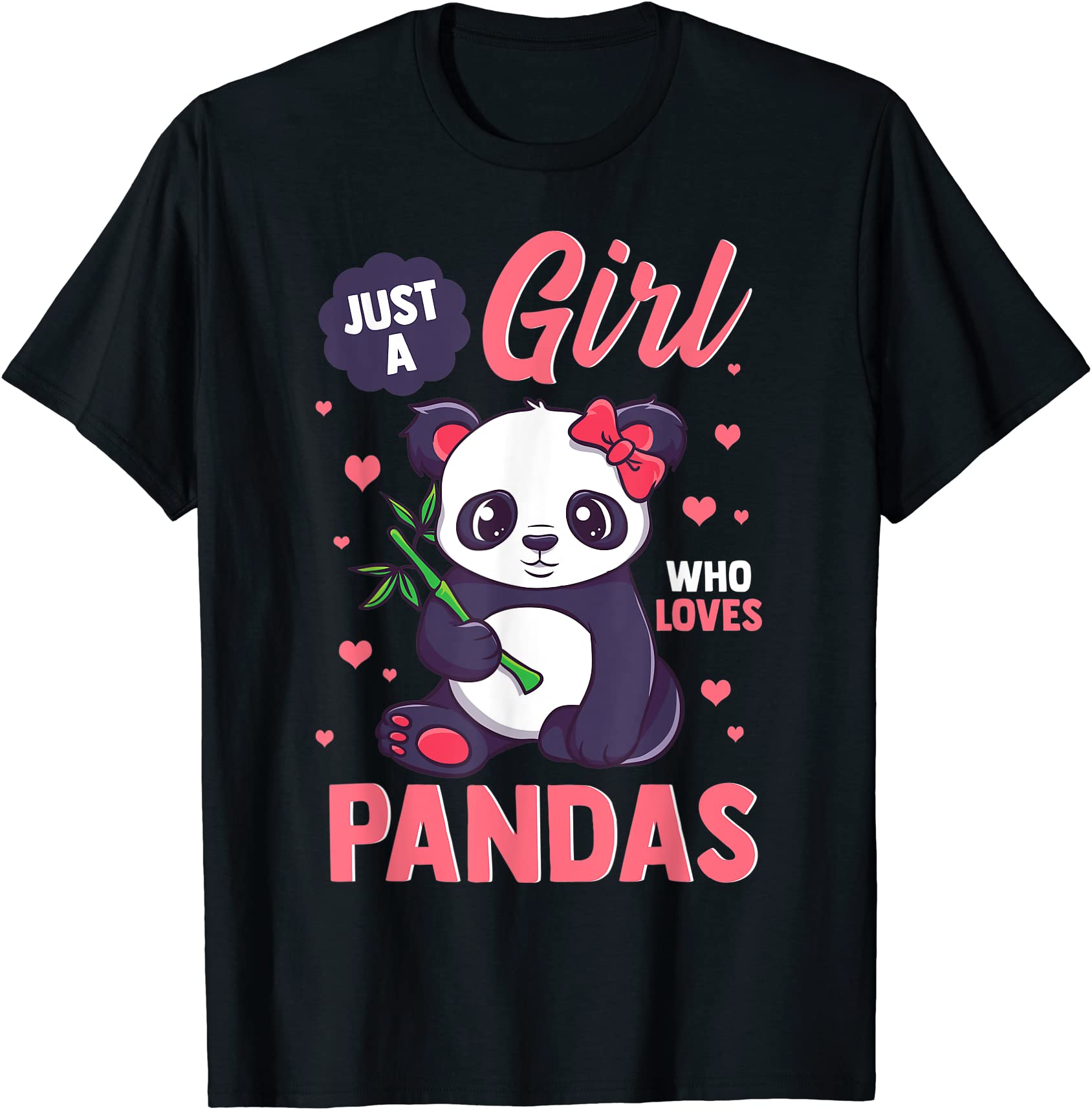 panda shirt for girls cute gift just a girl who loves pandas t shirt ...