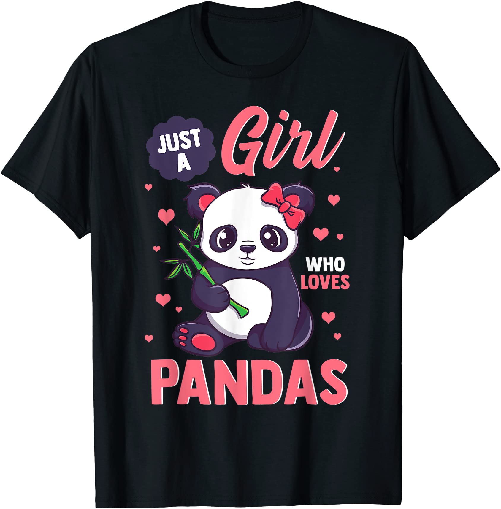 panda shirt for girls cute gift just a girl who loves pandas t shirt
