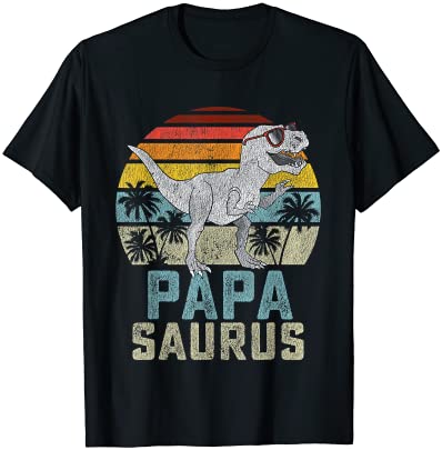 Papasaurus t rex dinosaur papa saurus family matching t shirt men
