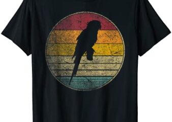 parrot bird vintage distressed retro style silhouette 70s t shirt men
