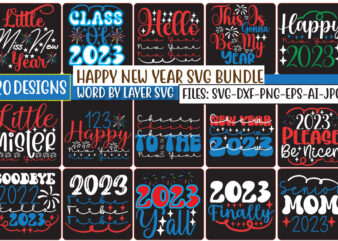 Happy new year svg bundle