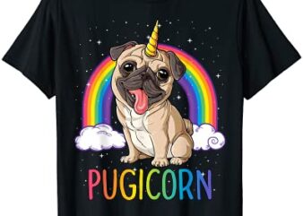 pugicorn pug unicorn t shirt girls kids space galaxy rainbow t shirt men