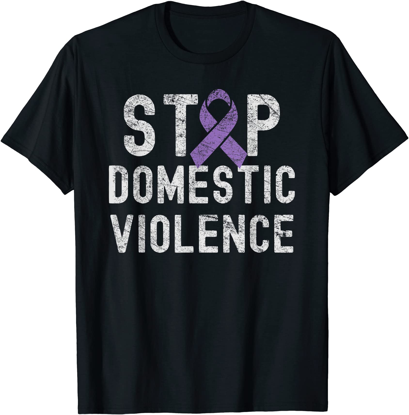 purple ribbon survivors stop domestic violence awareness t shirt men ...