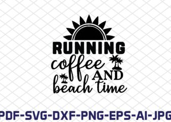 running coffee and beach time t shirt design online