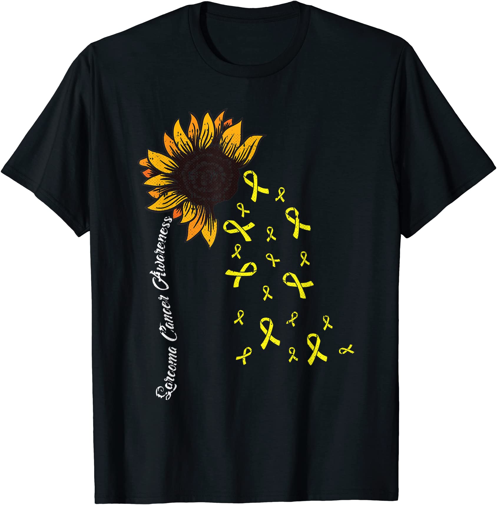 sarcoma cancer awareness yellow ribbon sunflower warrior t shirt men ...