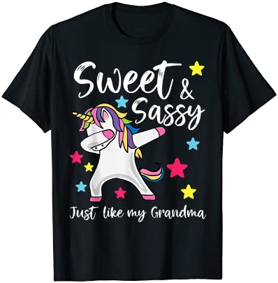 Sassy like my grandma unicorn matching nana amp granddaughter t shirt men