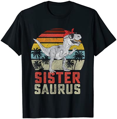 Sistersaurus t rex dinosaur sister saurus family matching t shirt men