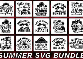 Summer SVG Bundle, Summer SVG, Summer t shirt template vector