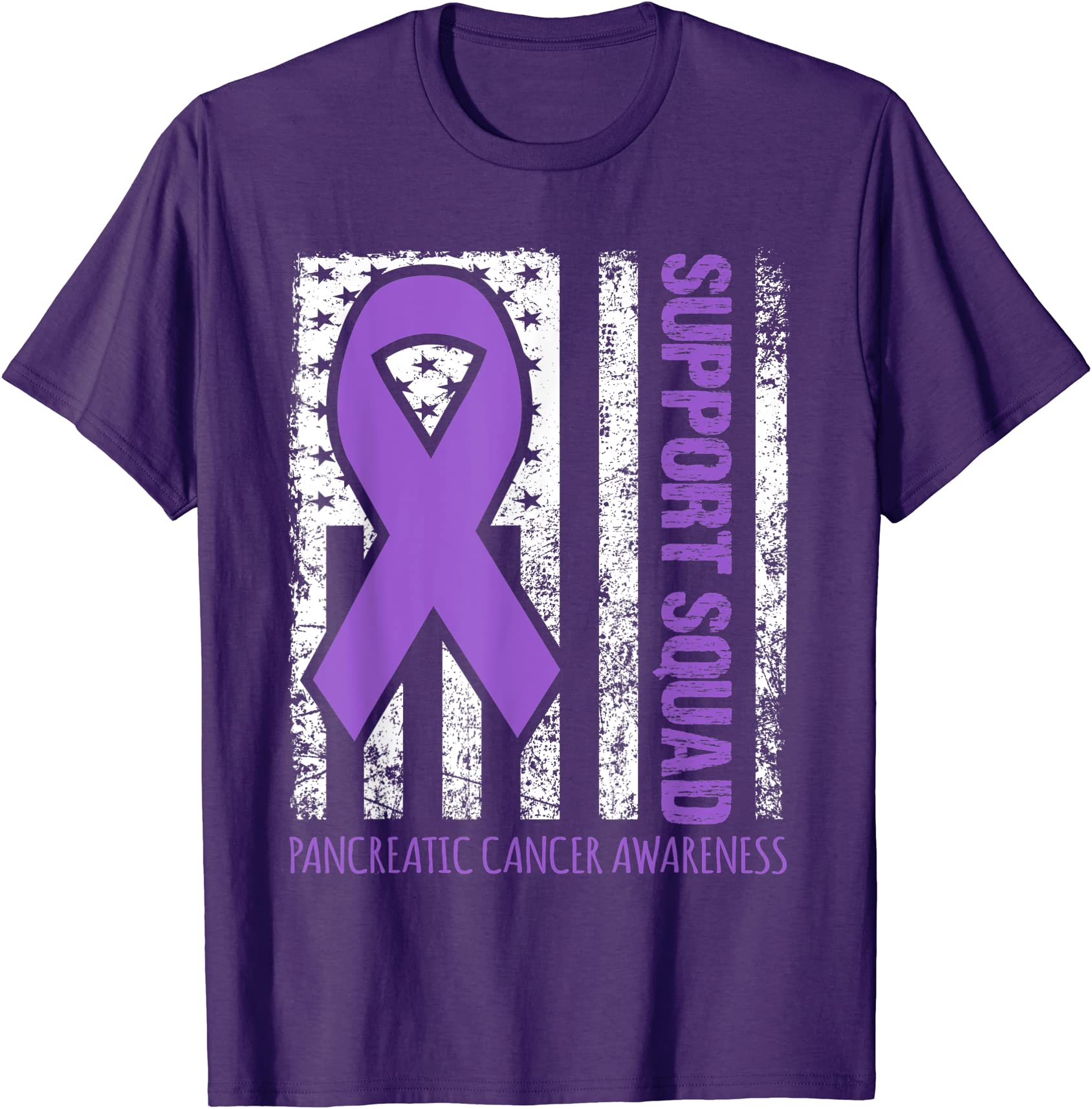 support squad pancreatic cancer awareness ribbon flag pink t shirt ...