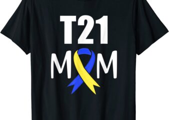 t21 mom down syndrome awareness yellow blue ribbon gift t shirt men