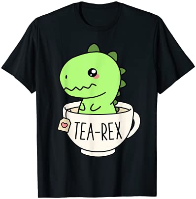 Tea rex cute t rex dinosaur kawaii funny dino pun t shirt men