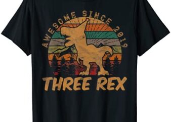 three rex 3rd birthday gifts third dinosaur 3 year old t shirt men