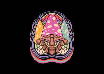 trippy mushroom t shirt designs for sale