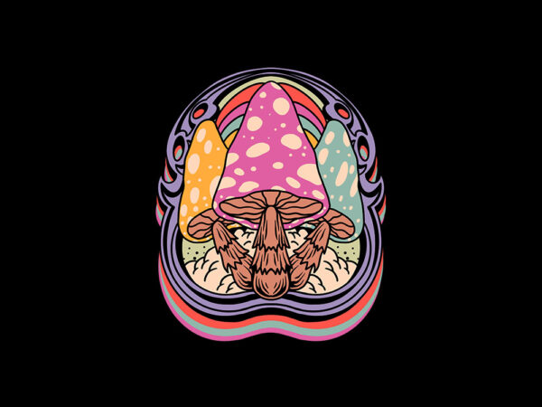 Trippy mushroom t shirt designs for sale