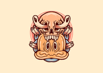 trippy skull cartoon
