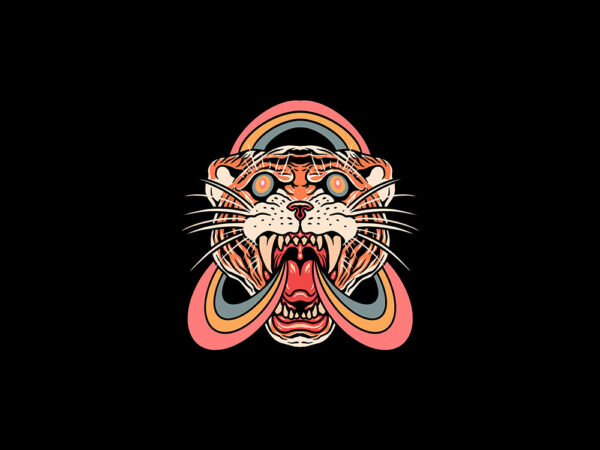 Trippy tiger streetwear t shirt designs for sale