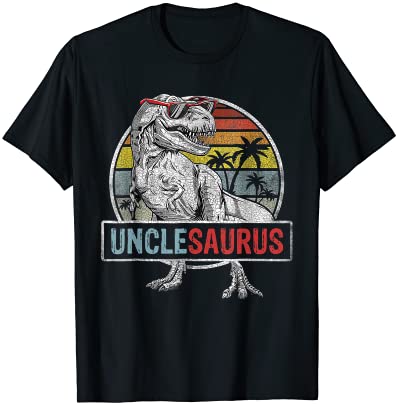 unclesaurus funny t rex dinosaur uncle saurus family t shirt men - Buy ...