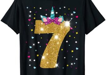 unicorn 7th birthday girl seven 7 years old t shirt men