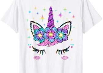 unicorn costume rainbow face girls t shirt men