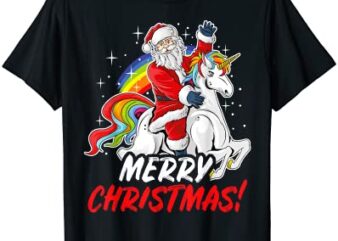 unicorn santa claus christmas holiday t shirt men