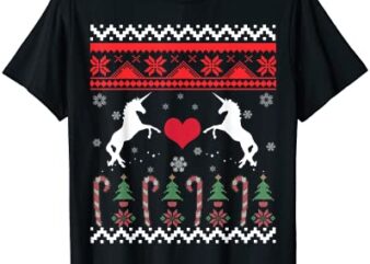 unicorn ugly christmas sweater t shirt men