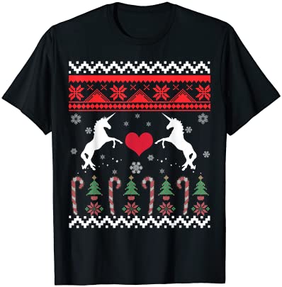 Unicorn ugly christmas sweater t shirt men