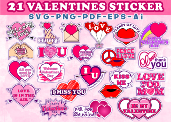 Valentine’s Day Sticker Design Bundle, Valentines Sublimation Design, Valentine stickers Designs, Valentines Svg Bundle, Funny Valentines Day,
