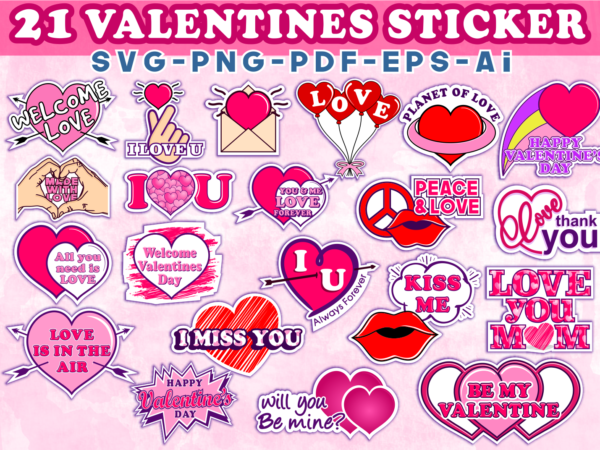 Valentine’s day sticker design bundle, valentines sublimation design, valentine stickers designs, valentines svg bundle, funny valentines day,