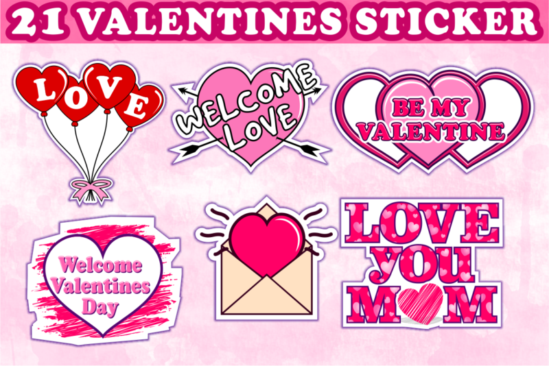 Valentine's Day Sticker Design Bundle, Valentines Sublimation Design, Valentine  stickers Designs, Valentines Svg Bundle, Funny Valentines Day, - Buy  t-shirt designs