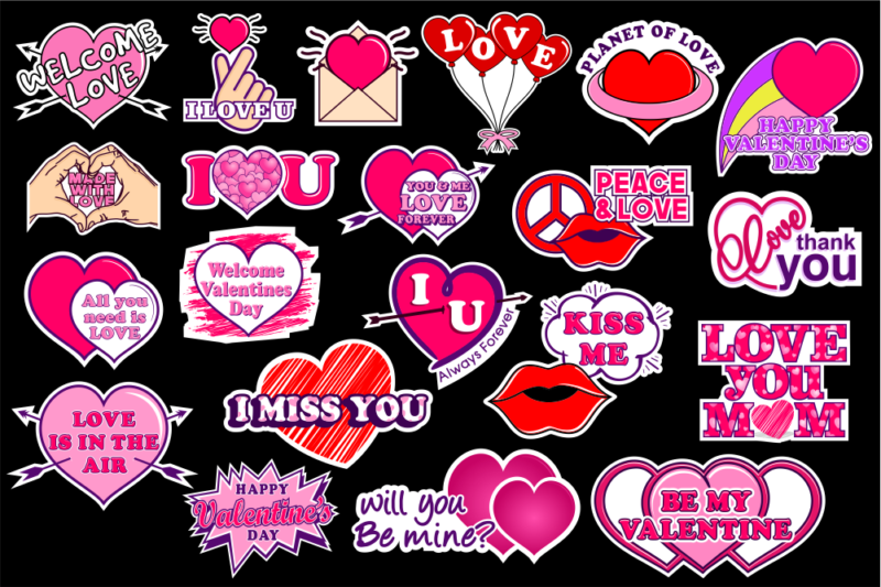 Valentine's Day Sticker Design Bundle, Valentines Sublimation Design,  Valentine stickers Designs, Valentines Svg Bundle, Funny Valentines Day, -  Buy t-shirt designs