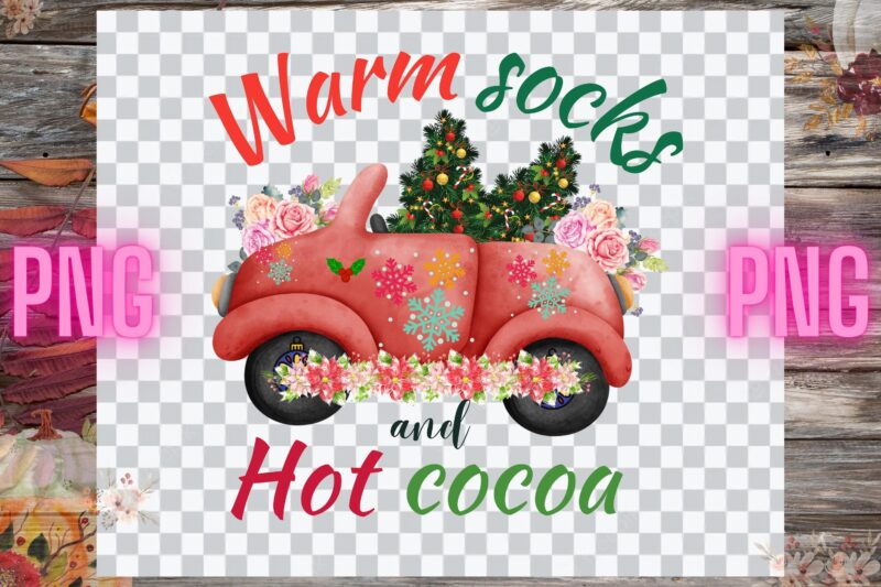 warm socks and hot cocoa Sublimation best t-shirt design