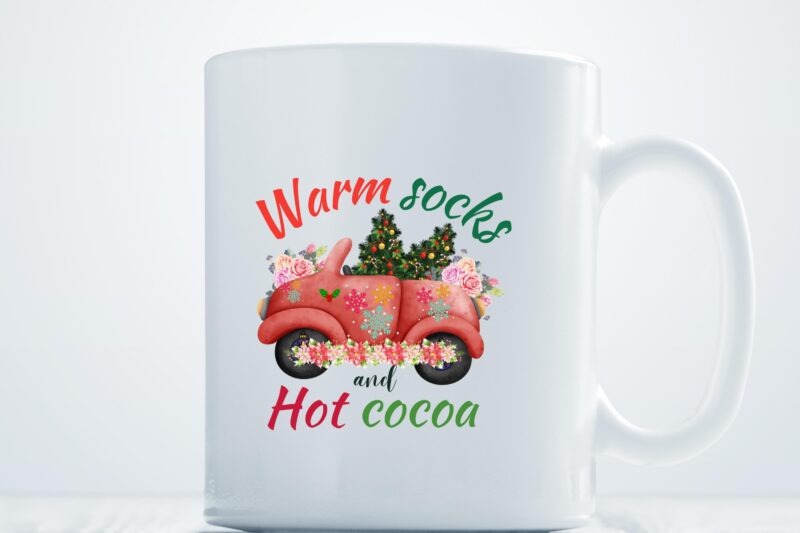 warm socks and hot cocoa Sublimation best t-shirt design