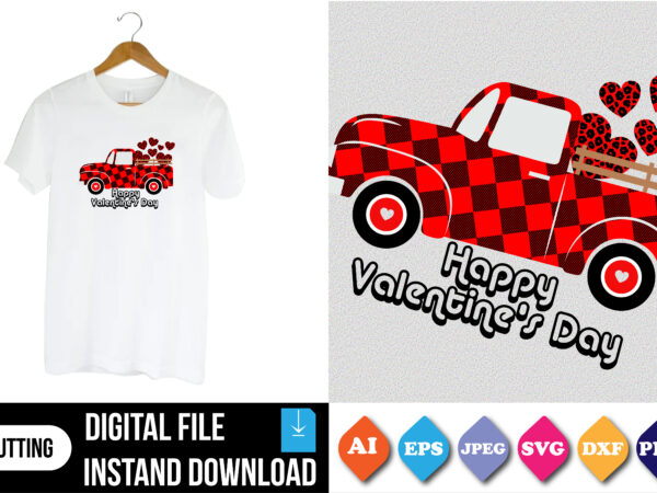 Happy valentine’s day t-shirt print template