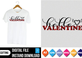 hello valentine shirt print template