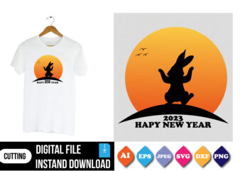 new year 2023 t-shirt print template