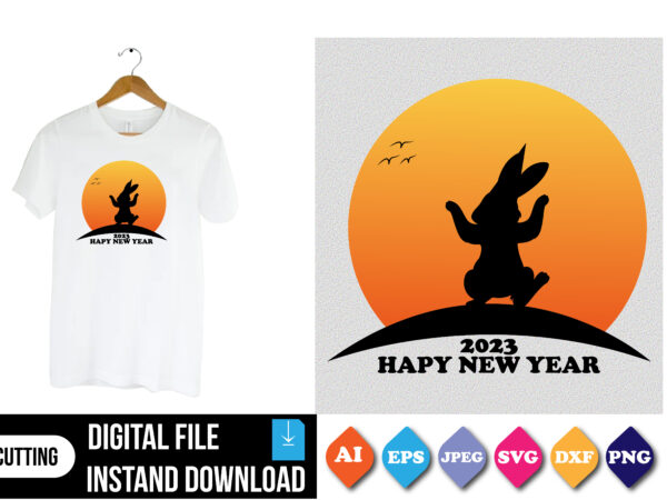 New year 2023 t-shirt print template