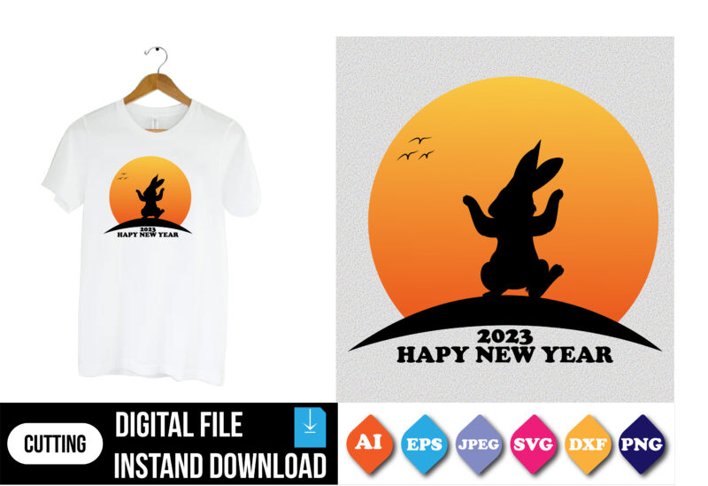 new year 2023 t-shirt print template