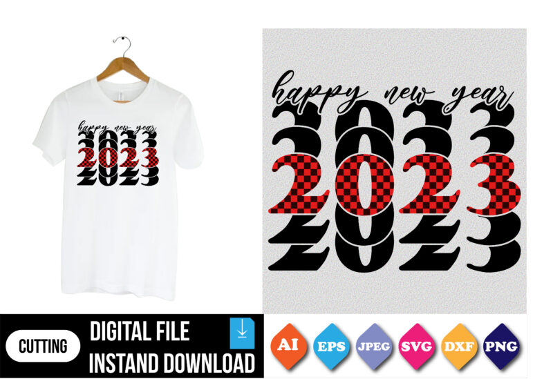 new year t-shirt print template