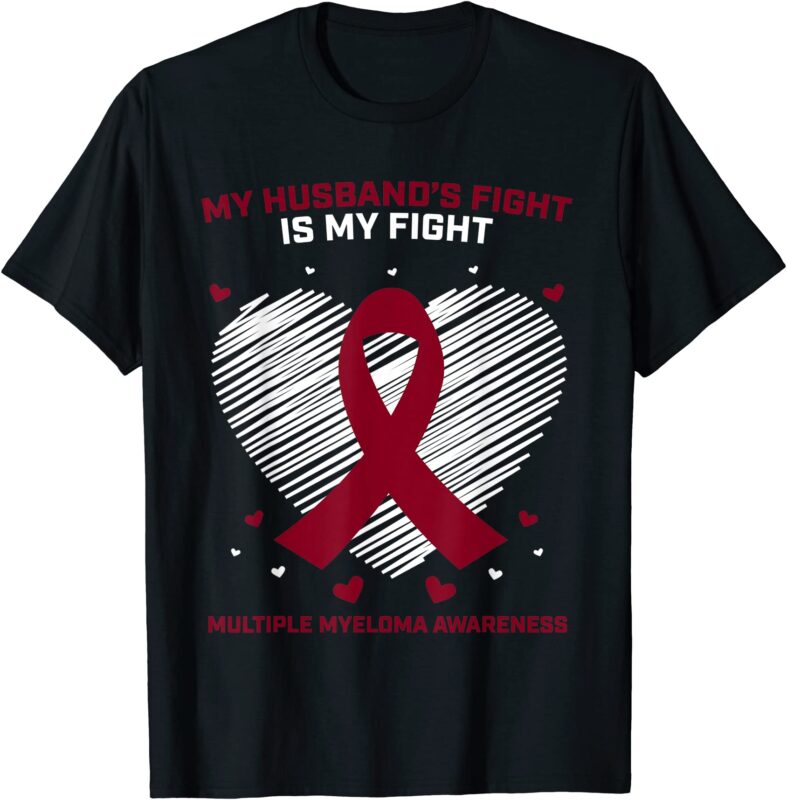 wife blood cancer fighter husband multiple myeloma awareness t shirt ...
